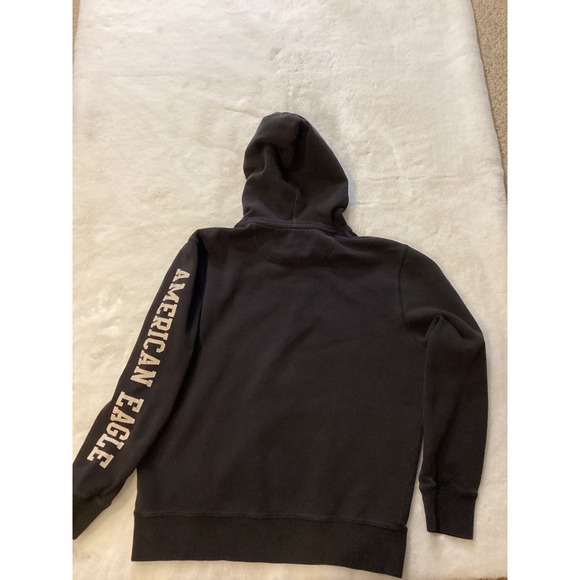 American Eagle Outfitters Mens Black Hoodie Graphic Eagle Logo Sleeve Print - Picture 5 of 5